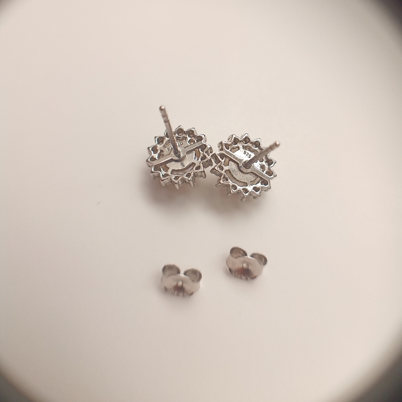 Diamond Pearl Sterling Silver Earrings 1/10 ct. TW - Picture 3 of 11